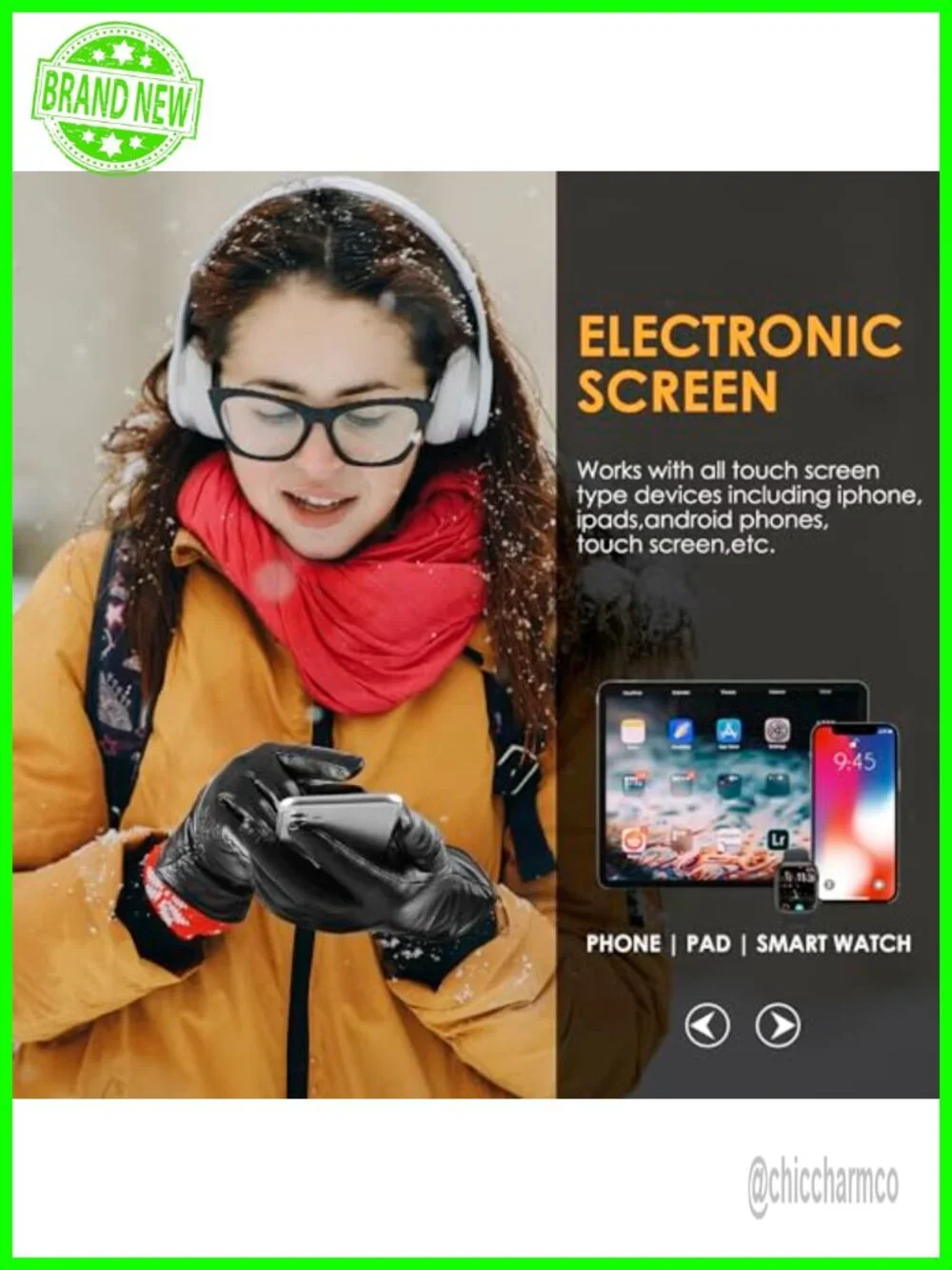 Genuine Sheepskin Leather Touchscreen Gloves Cashmere Lined Warm Winter Driving